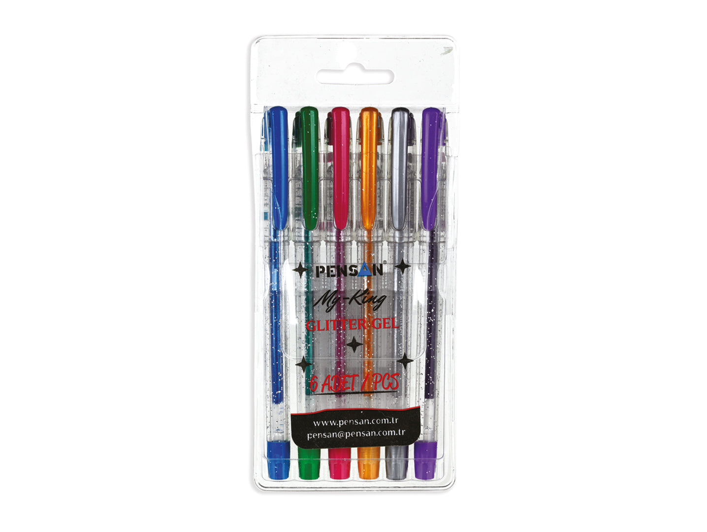 Set de 6 pixuri PENSAN glitter