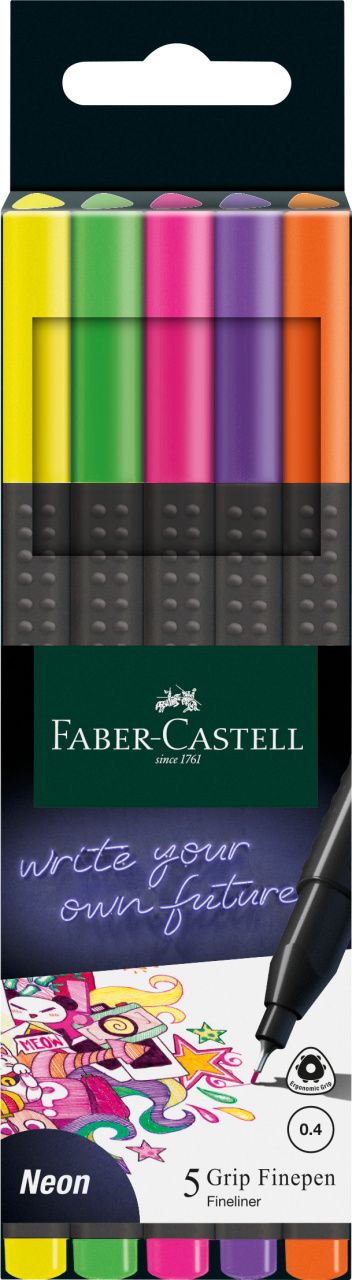Set de 5 linere Neon 0.4 mm FABER-CASTELL