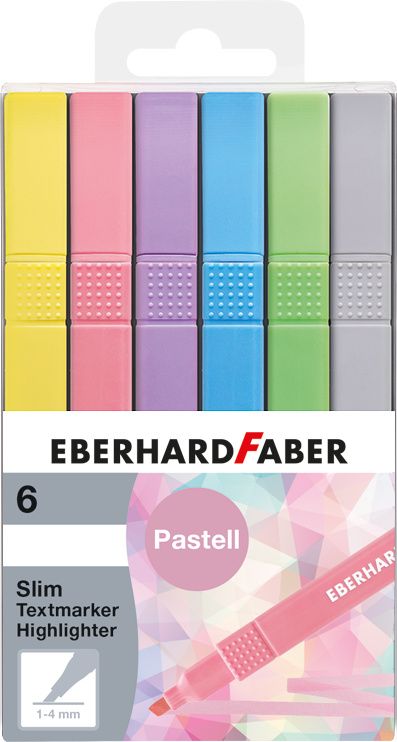 Set de 6 textmarker slim pastel EBERHARD FABER